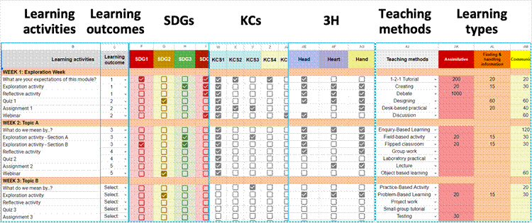 Figure 6a. An example of a CoDesignS ESD Toolkit Planner. © 2021 CoDesignS ESD
