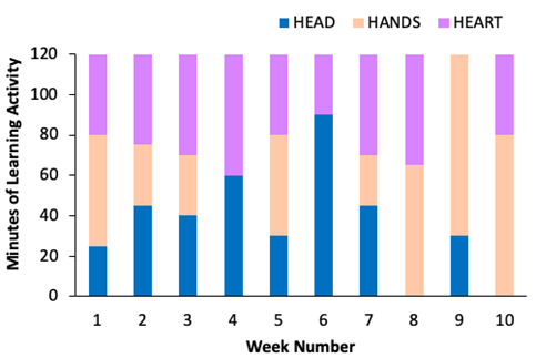 Figure 7. Week-by-week mapping of specific learning domains